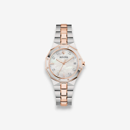 Bulova Octagon Lady Diamonds 98P235 Orologio Quarzo Donna