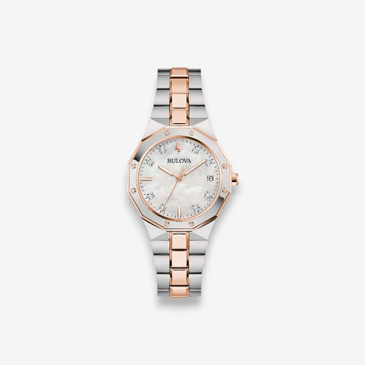 Bulova Octagon Lady Diamonds 98P235 Orologio Quarzo Donna