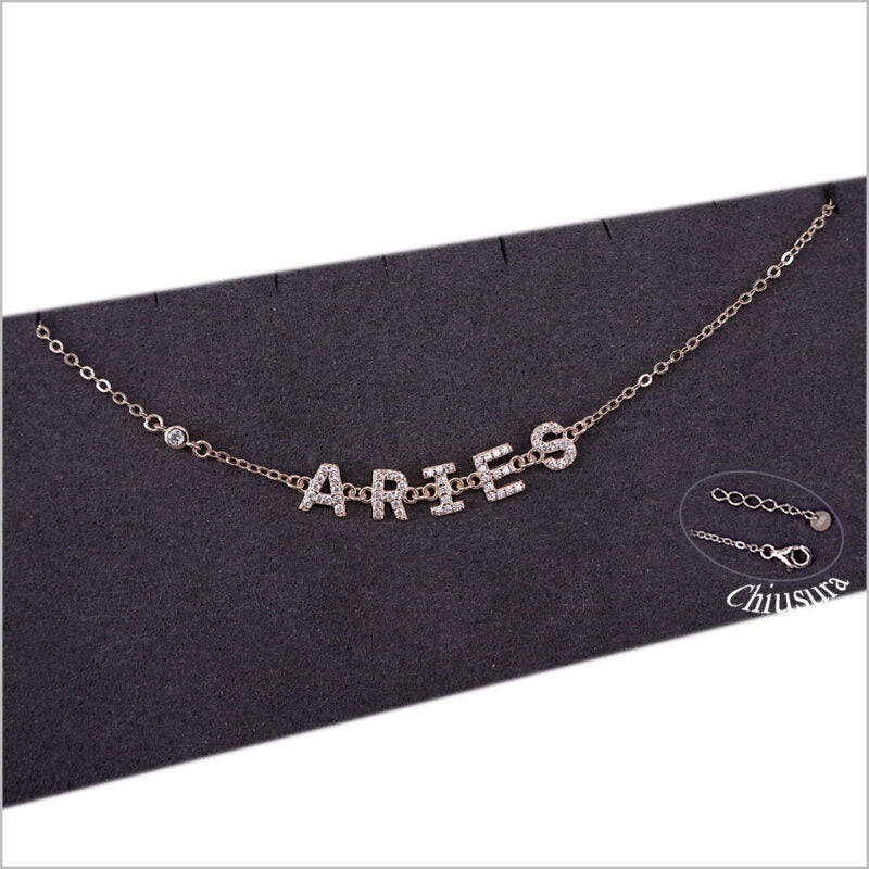 Bracciale in Argento 925 con segno zodiacale zirconato