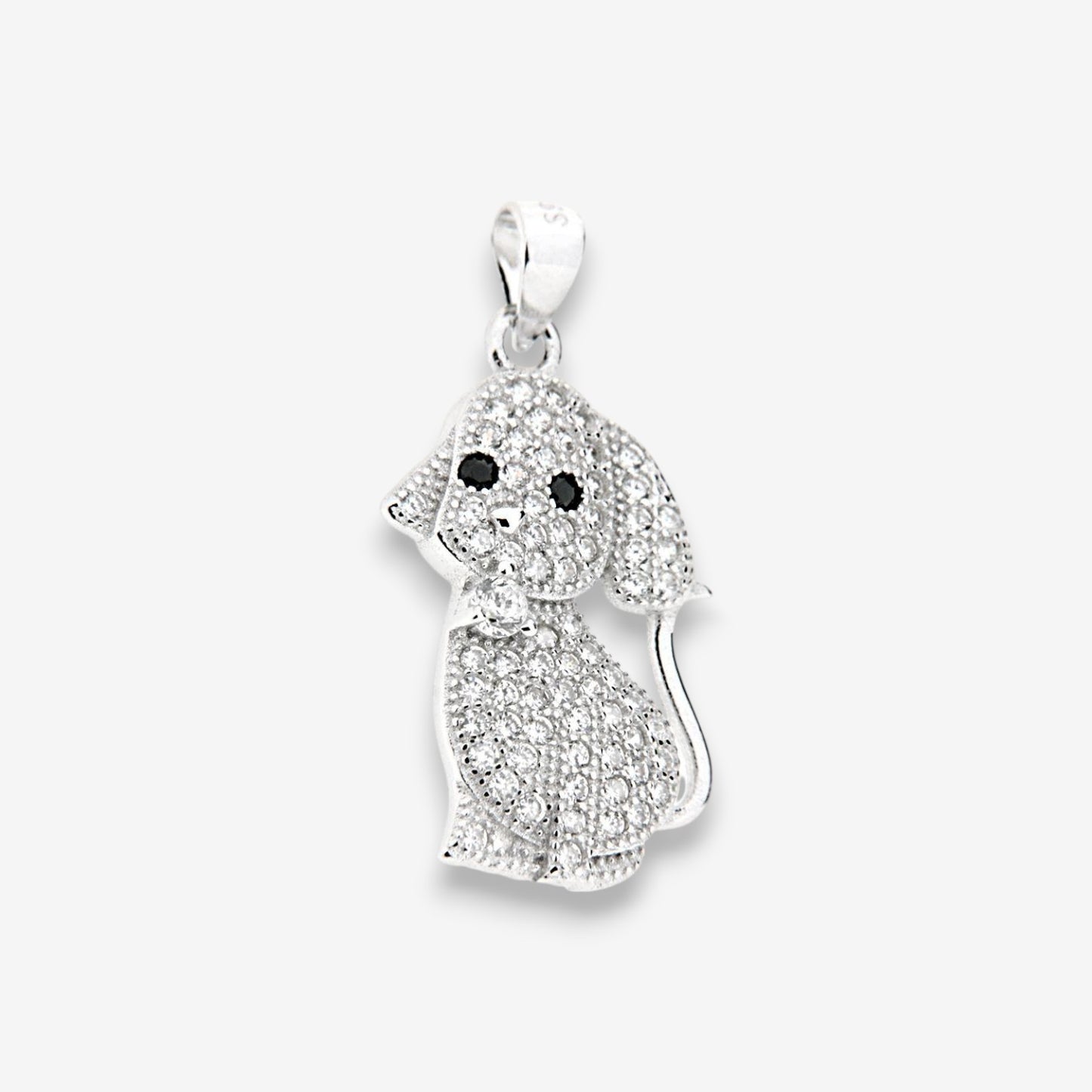 Ciondolo Cane in Argento 925 con zirconi