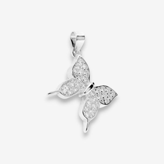 Ciondolo Farfalla in Argento 925 con zirconi