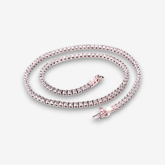 Collana Uomo Tennis in Argento 925 con Zirconi bianchi
