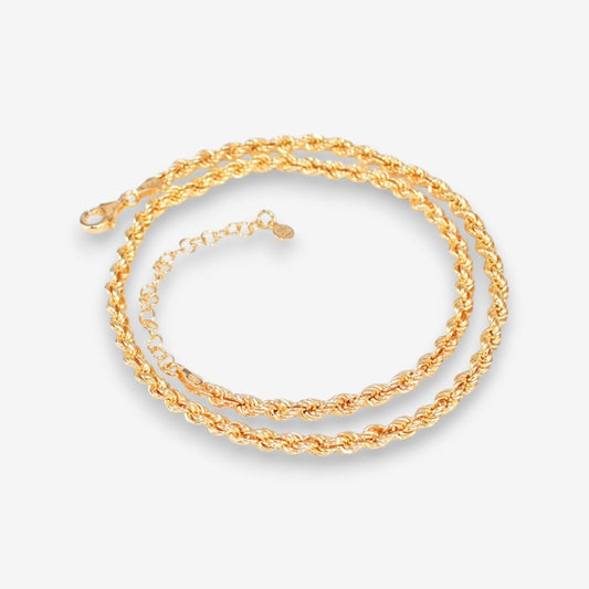 Collana Uomo Corda in Argento 925 Dorata