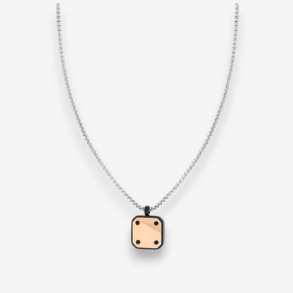 Collana Uomo con Piastra Quadrata in Acciaio Inox