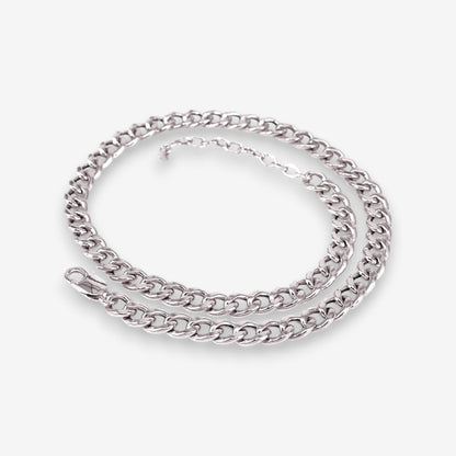 Collana Uomo in Argento 925 a maglia Groumette Finitura Argento