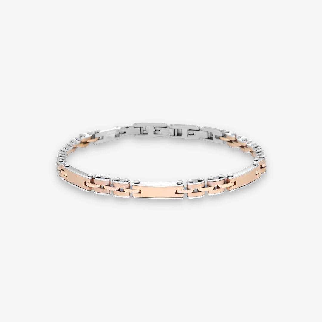 Bracciale Uomo Catena In Acciaio Inox Rosè Regolabile
