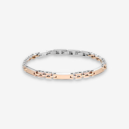 Bracciale Uomo Catena In Acciaio Inox Rosè Regolabile