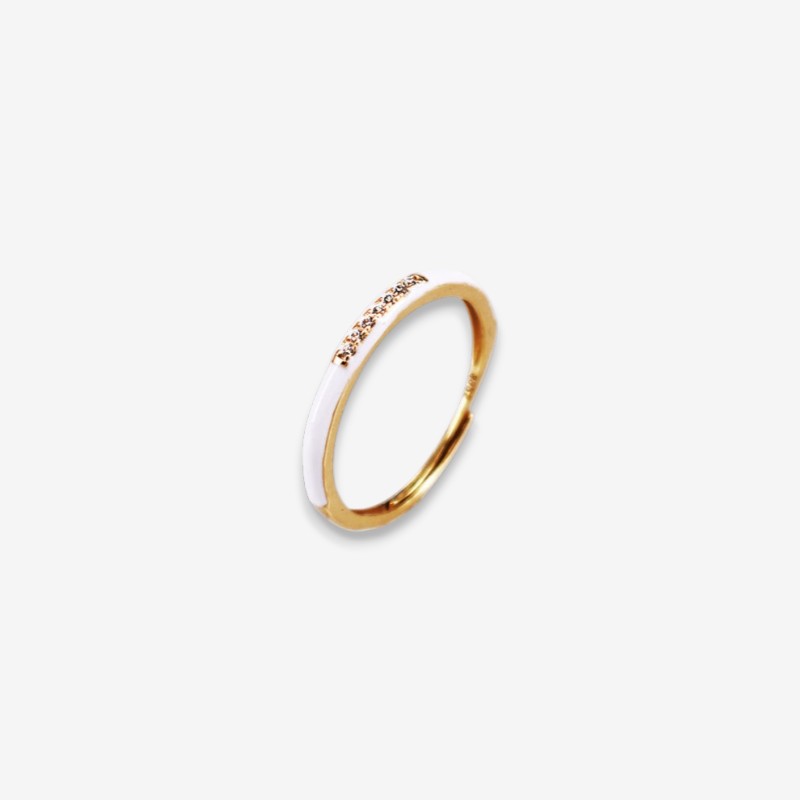 Anello Donna smaltato in Argento 925 Regolabile con zirconi