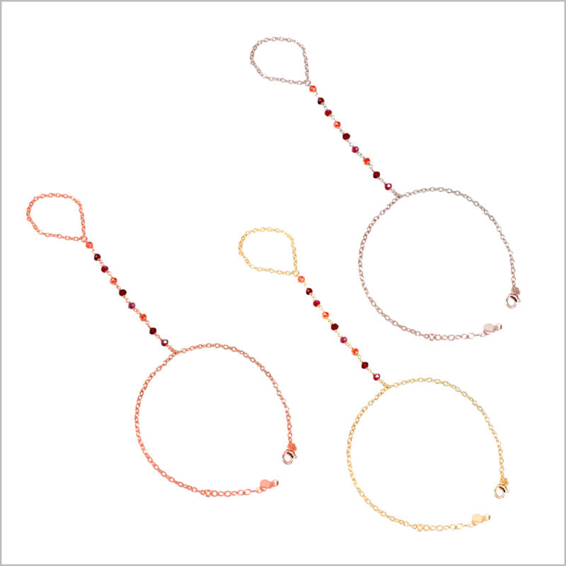 Bracciale baciamano in Argento 925 con cristalli multicolore