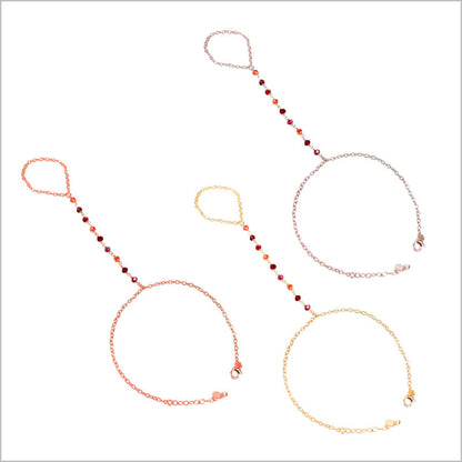 Bracciale baciamano in Argento 925 con cristalli multicolore