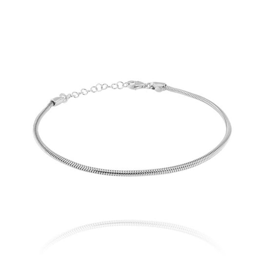 Bracciale coda di topo tonda in Argento 925
