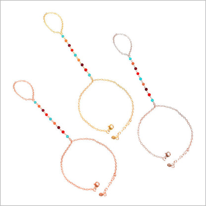 Bracciale baciamano in Argento 925 con pietre multicolore
