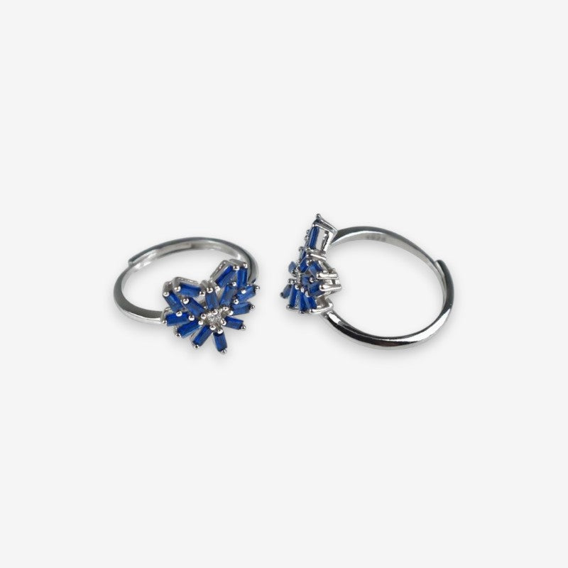 Anello Donna in Argento 925 Regolabile con cuore zirconato