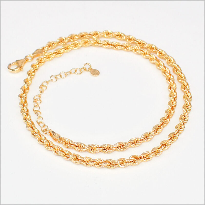 Collana Corda in Argento 925 Dorato