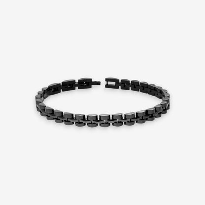 Bracciale Uomo Catena Imperniata in Ceramica In Acciaio Inossidabile