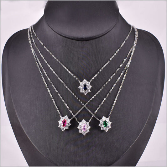 Collana con ciondolo zirconato in Argento 925