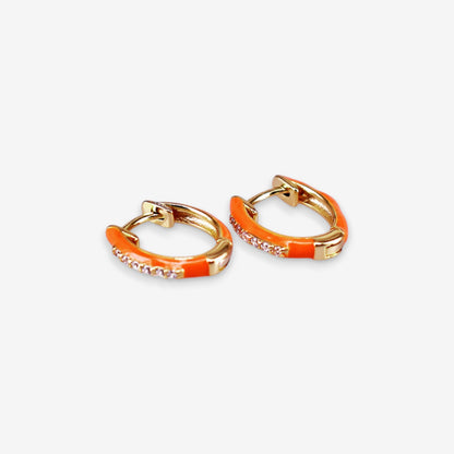 Orecchini Donna in Argento 925 smaltati con zirconi