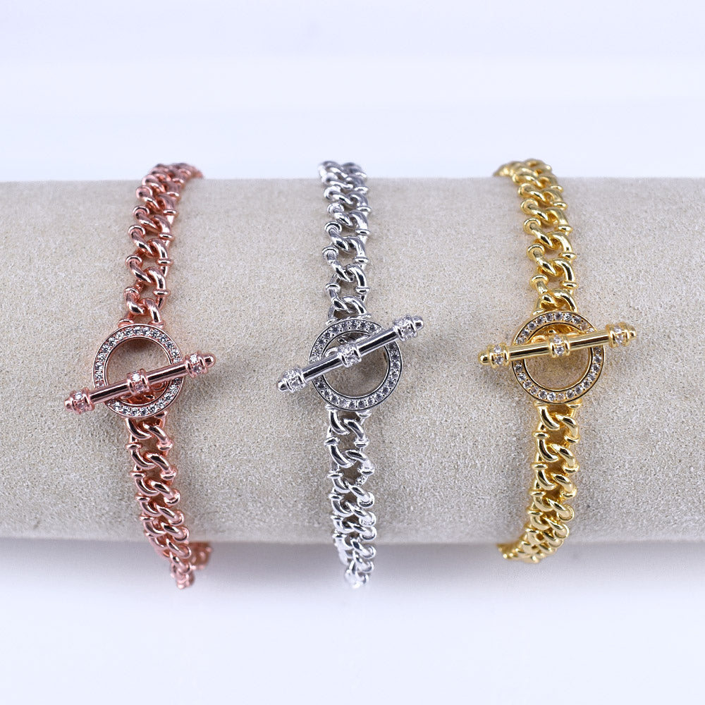 Bracciale Chain in Argento 925 con zirconi