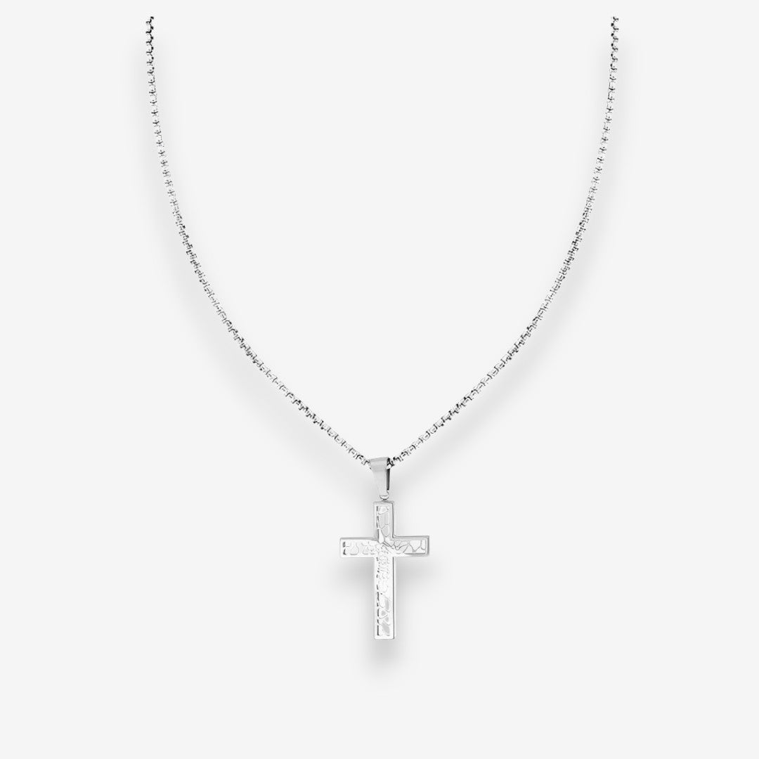 Collana Uomo con pendente a Croce in Acciaio Inox