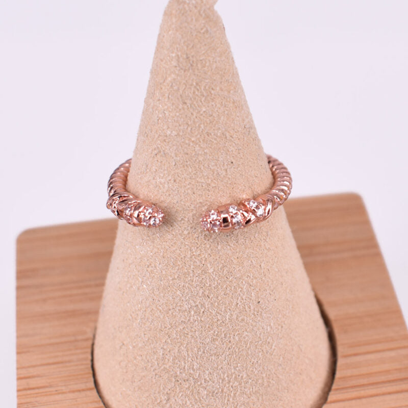 Anello Corda in argento 925 regolabile con zirconi