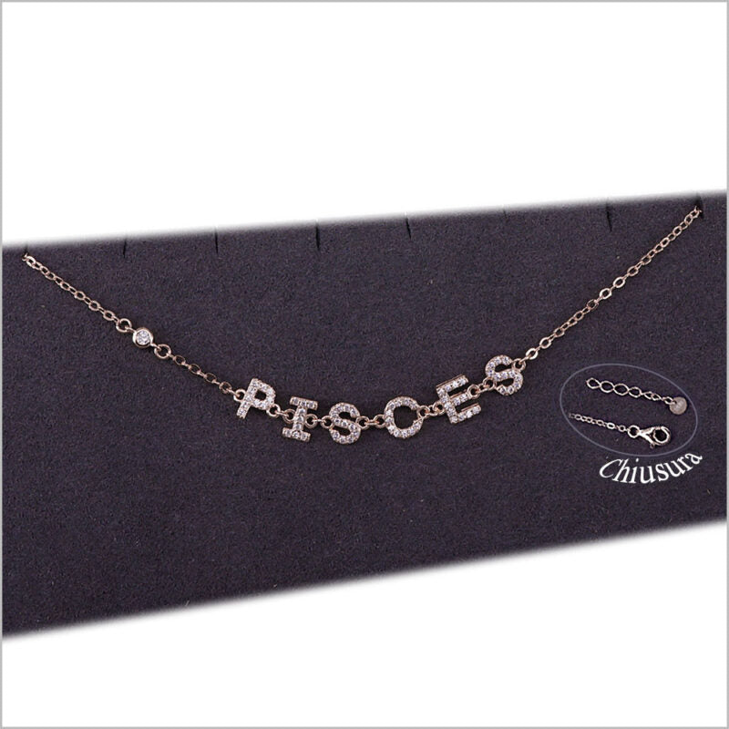 Bracciale in Argento 925 con segno zodiacale zirconato