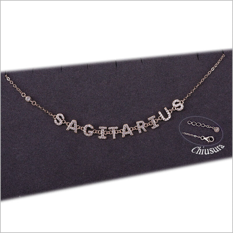 Bracciale in Argento 925 con segno zodiacale zirconato
