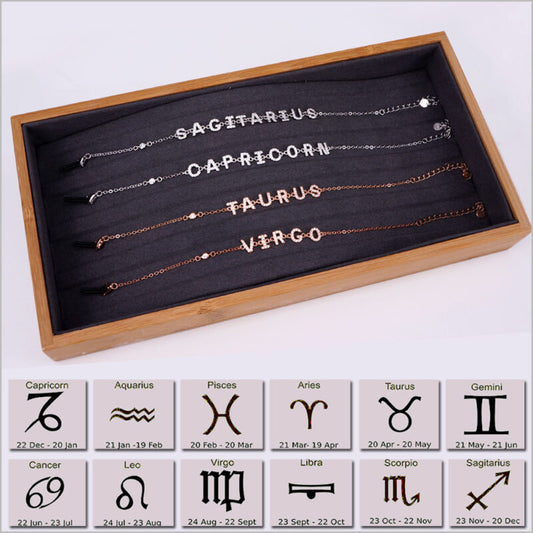 Bracciale in Argento 925 con segno zodiacale zirconato