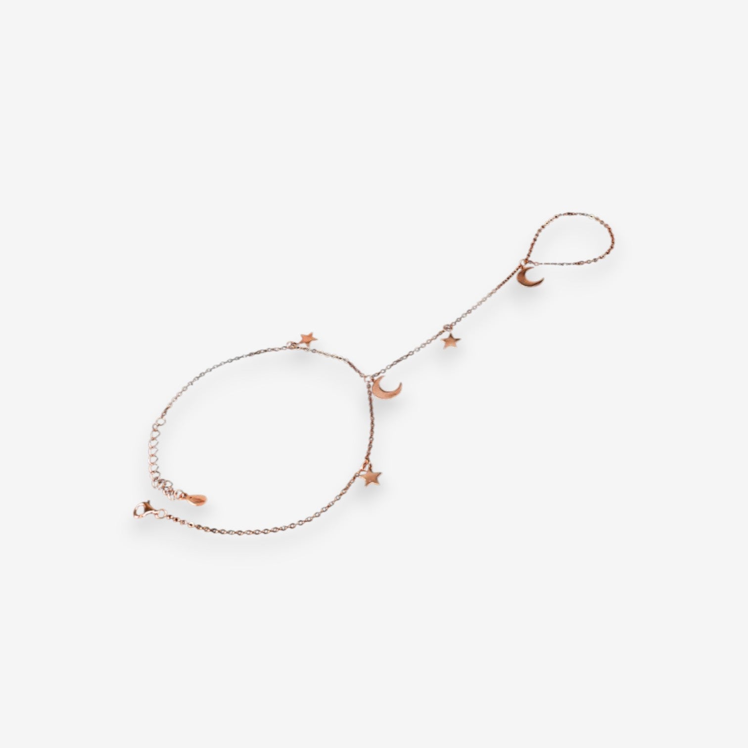 Bracciale Donna baciamano in Argento 925 con stelle e luna