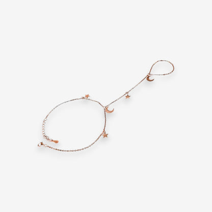 Bracciale Donna baciamano in Argento 925 con stelle e luna