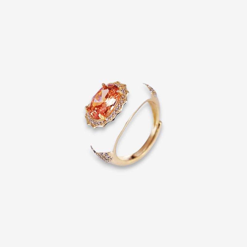 Anello Donna smaltato in Argento 925 con zircone ovale