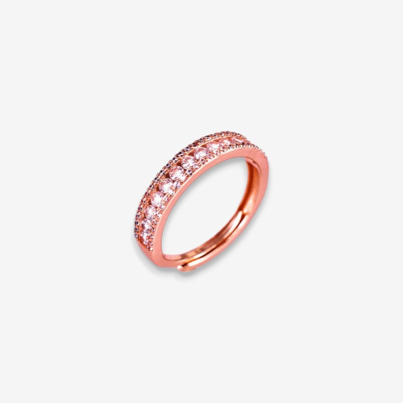 Anello Donna in Argento 925 Regolabile con file di zirconi