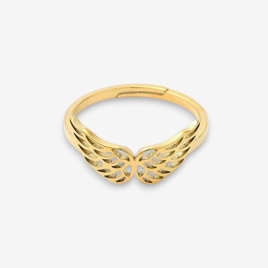 Anello Donna Angel in Acciaio Inox Dorato Regolabile