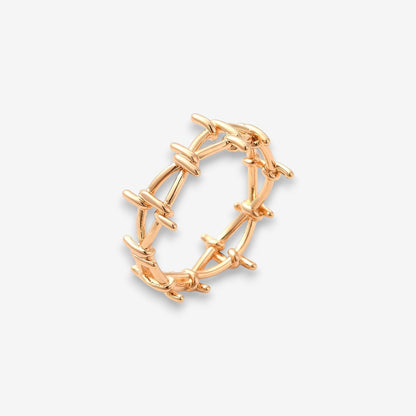 Anello Donna Filo Spinato in Acciaio Inox Oro Regolabile