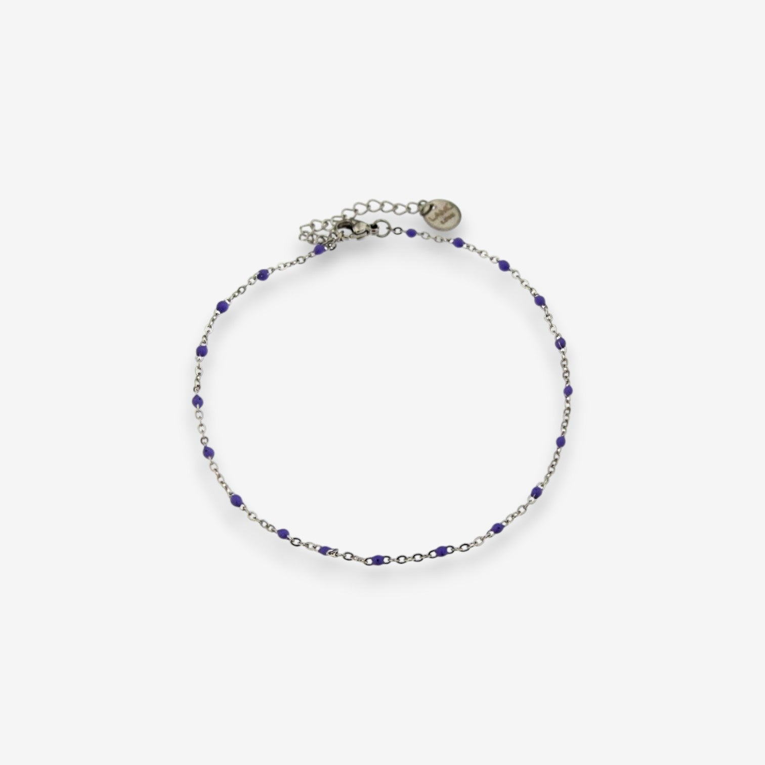 Cavigliera Donna in Acciaio Inox con catena smaltata lilla