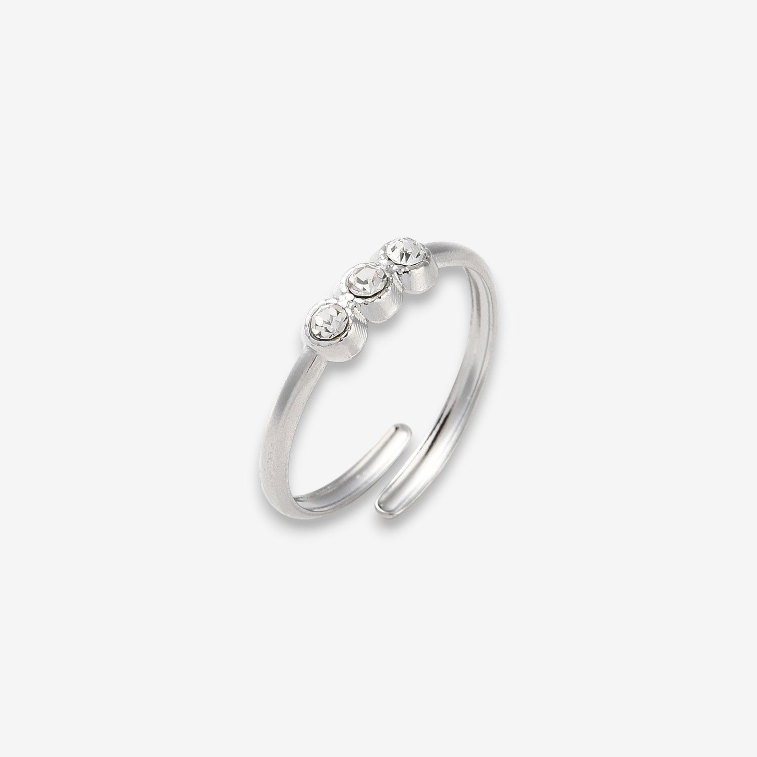 Anello Donna Strass in Acciaio Inox Regolabile
