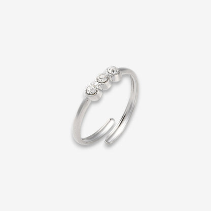 Anello Donna Strass in Acciaio Inox Regolabile