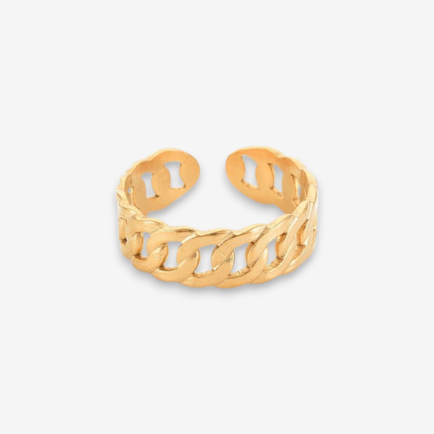 Anello Donna Catena in Acciaio Inox Oro Regolabile