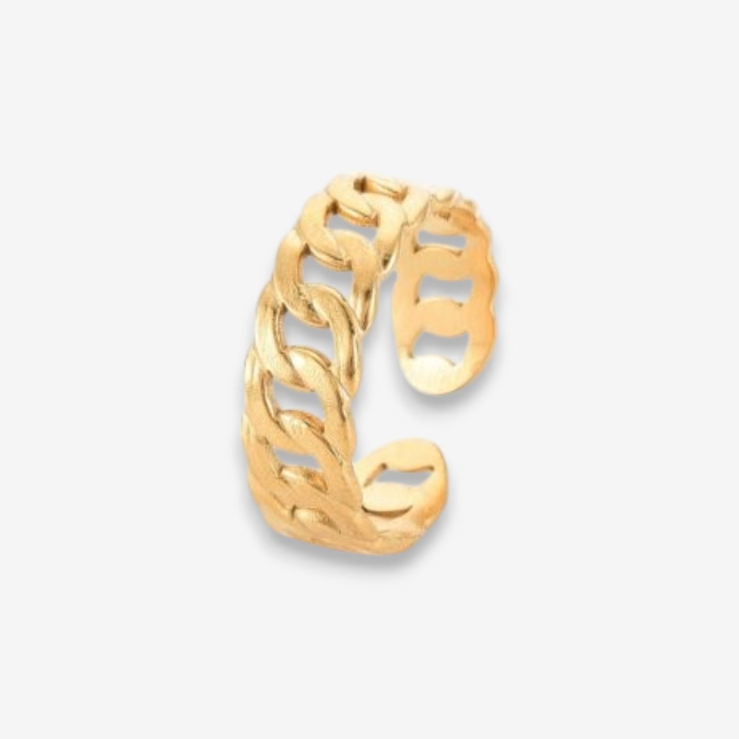 Anello Donna Catena in Acciaio Inox Oro Regolabile