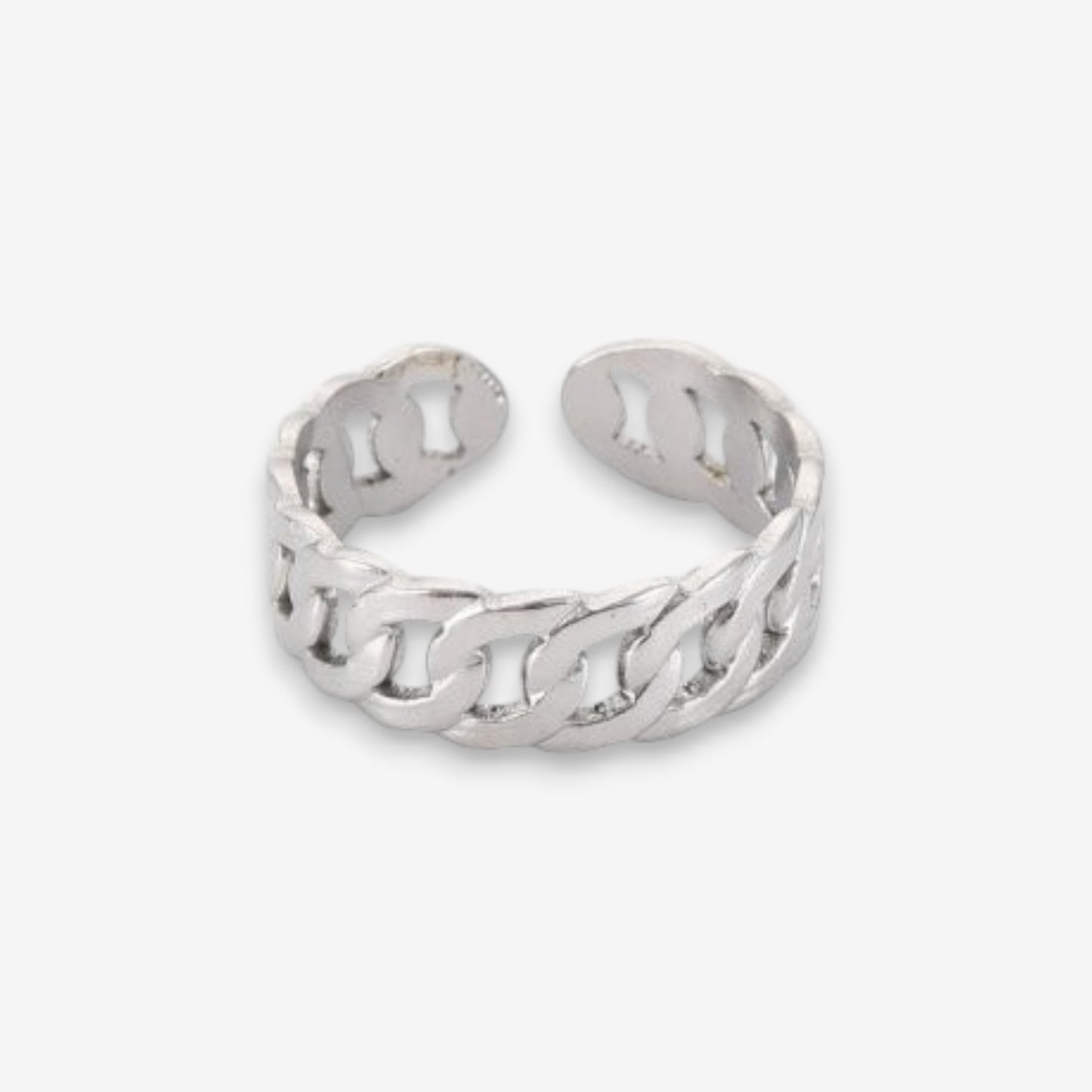 Anello Donna Catena in Acciaio Inox Regolabile