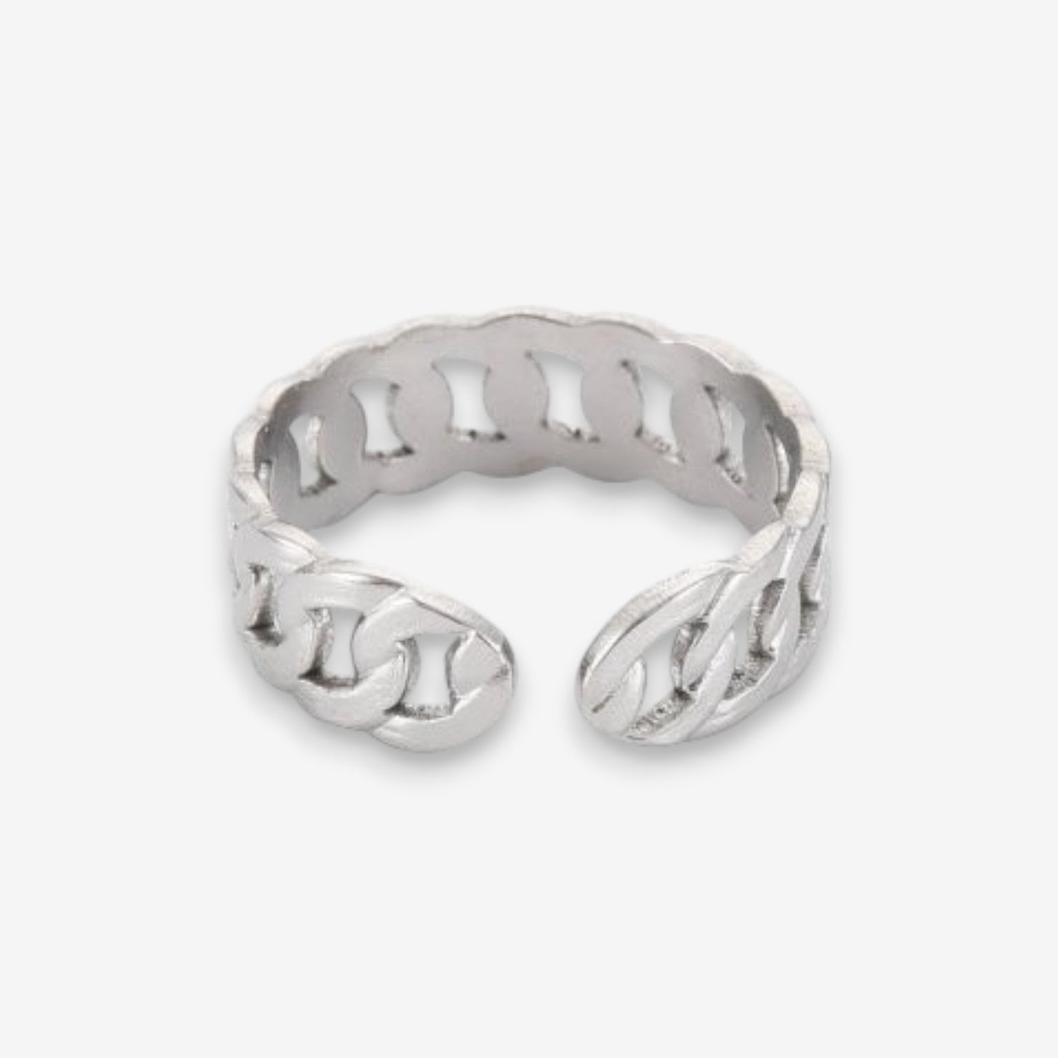Anello Donna Catena in Acciaio Inox Regolabile