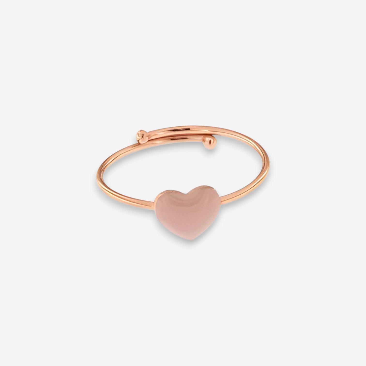 Anello Donna con cuore smaltato in Argento 925 Regolabile oro rosa