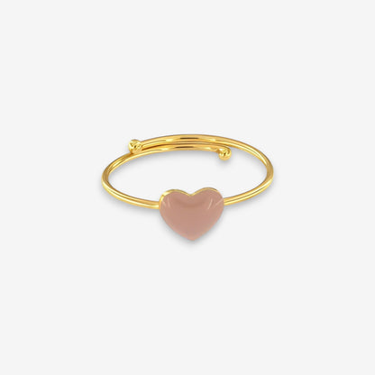 Anello Donna con cuore smaltato in Argento 925 Regolabile oro