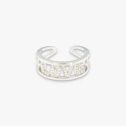 Anello Donna con scritta in Argento 925 Regolabile