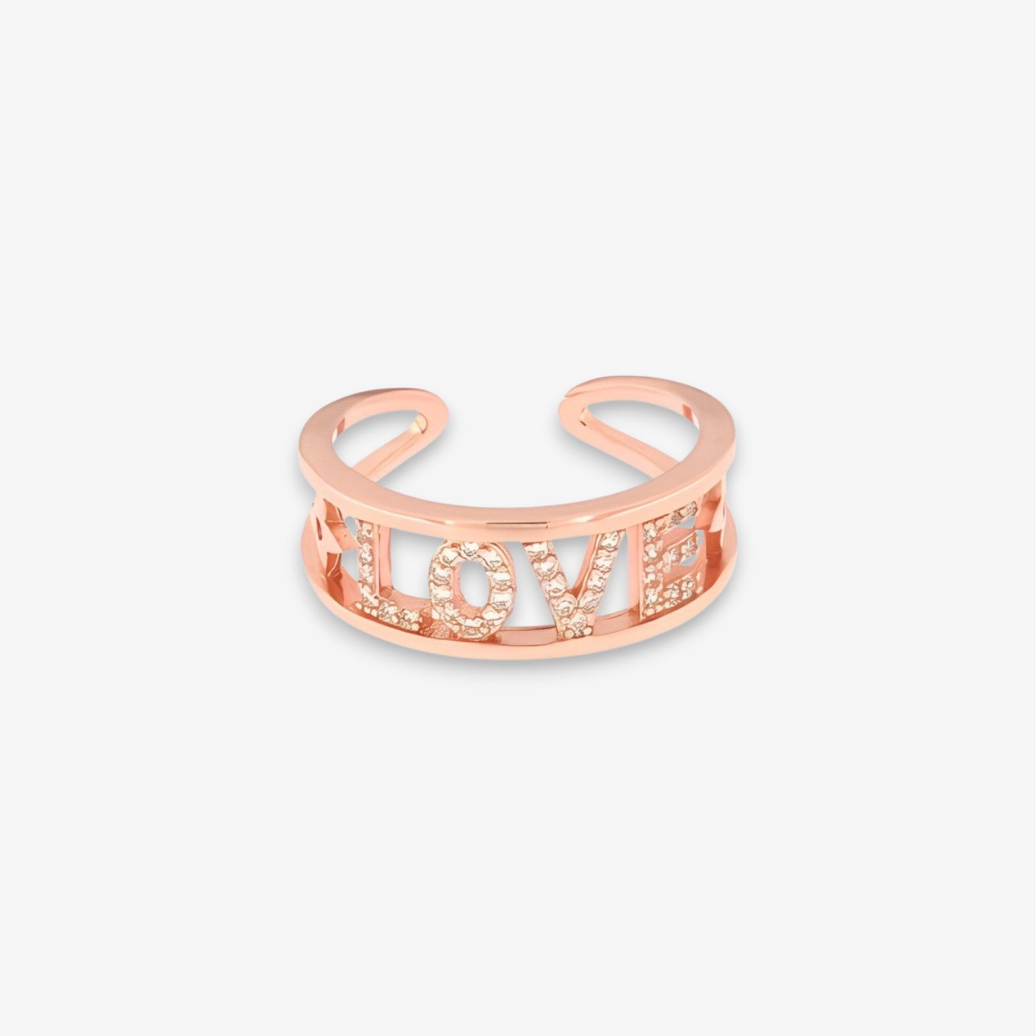 Anello Donna con scritta in Argento 925 Regolabile Oro rosa