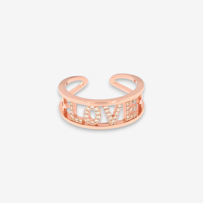 Anello Donna con scritta in Argento 925 Regolabile Oro rosa