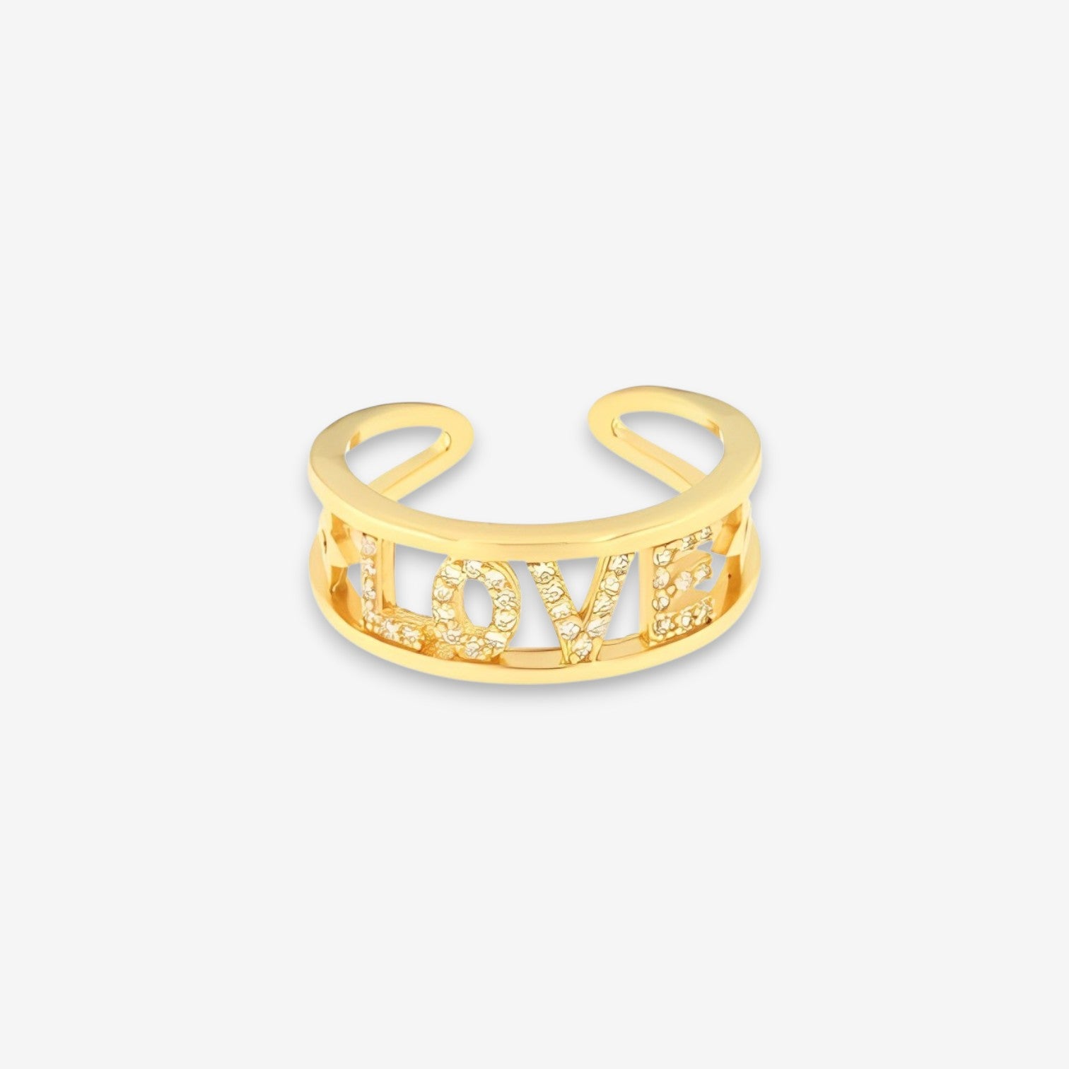 Anello Donna con scritta in Argento 925 Regolabile Oro