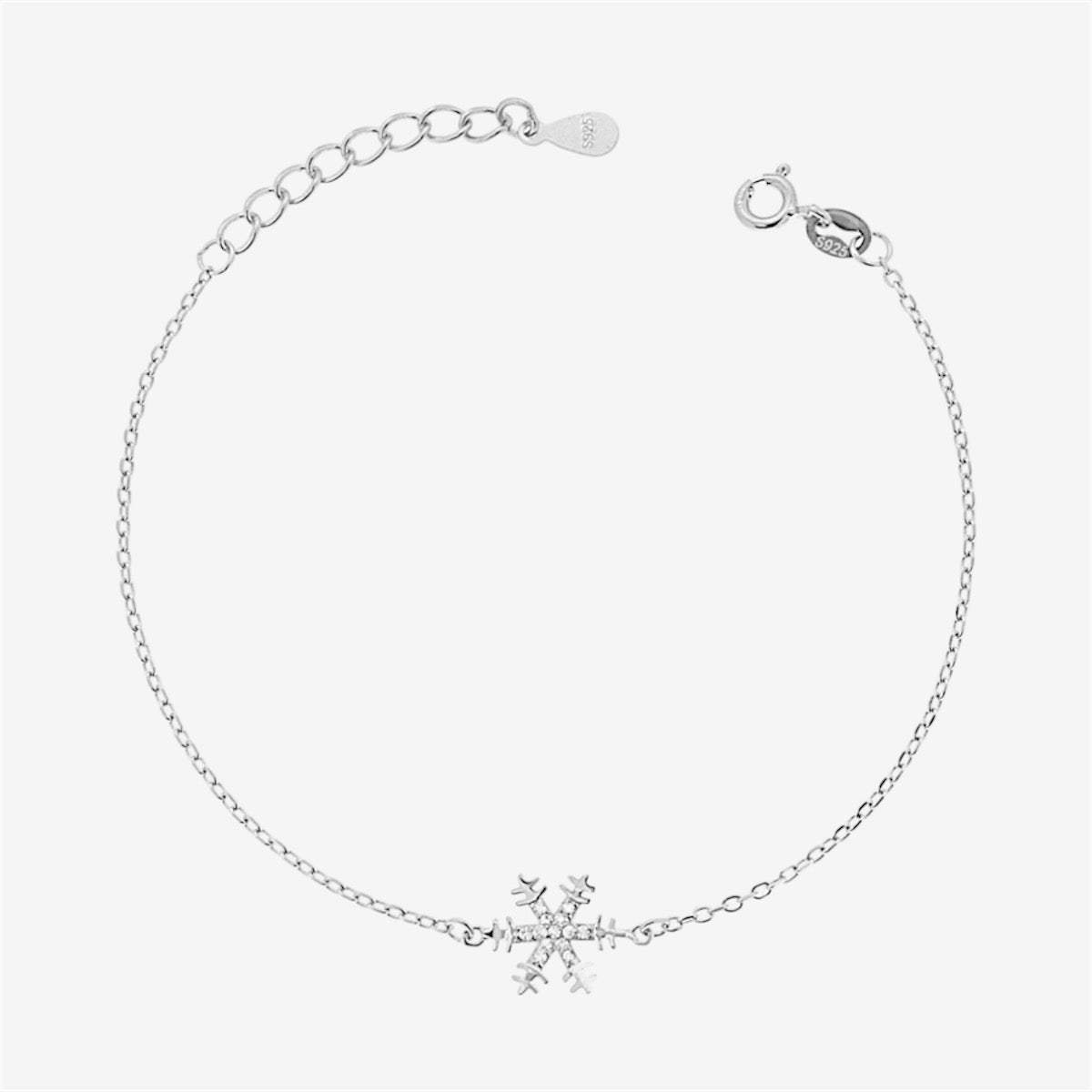 Bracciale Donna in Argento 925 con Pendente a Fiocco di Neve