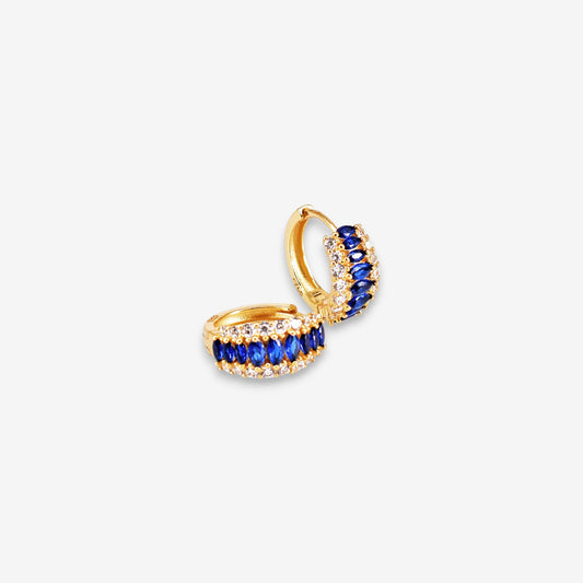 Orecchini Donna in Argento 925 Dorati a Fascia con zirconi
