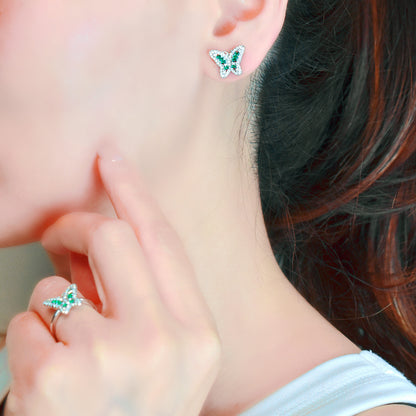 Orecchini Donna Farfalla in Argento 925 con zirconi
