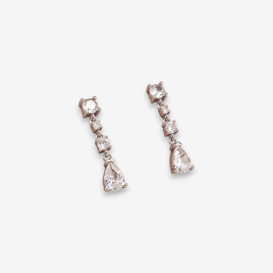 Orecchini Donna Pendenti in Argento 925 con zirconi a goccia